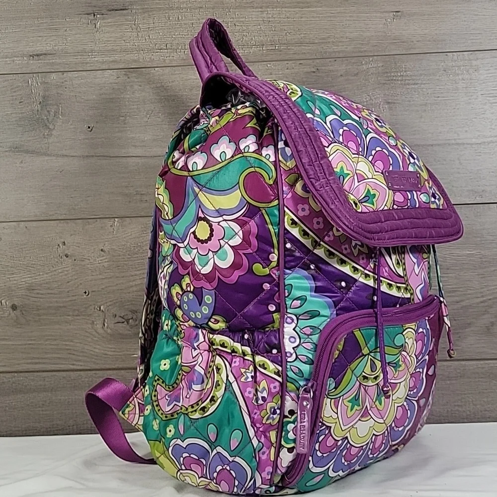 Vera Bradley Heather Purple Paisley Floral Quilted Nylon Backpack